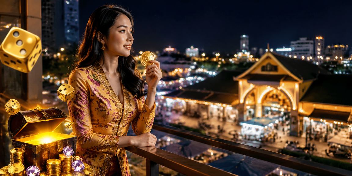 Permainan dadu di Kota Bharu dengan suasana Malaysia